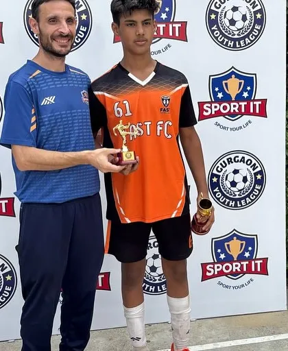 Another one of our talented players receiving an individual award at the Gurgaon Youth League.