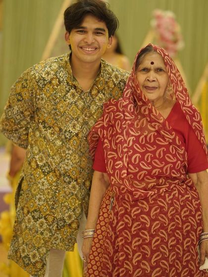Another cherished photo with my grandmother during a family wedding event.