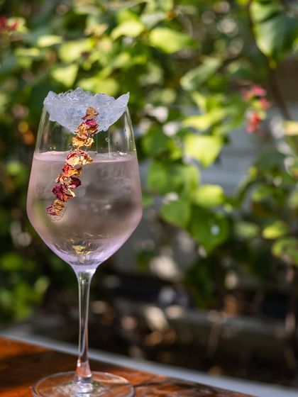 The perfect cocktail with a view. There's no better way to spend an afternoon than sipping a beautiful drink in my garden.