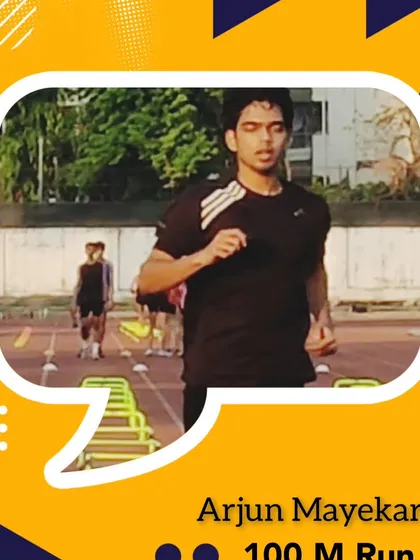 Celebrating Arjun Mayekar's bronze medal in the 100m run at the Mumbai Suburban District Senior Athletics Championship.