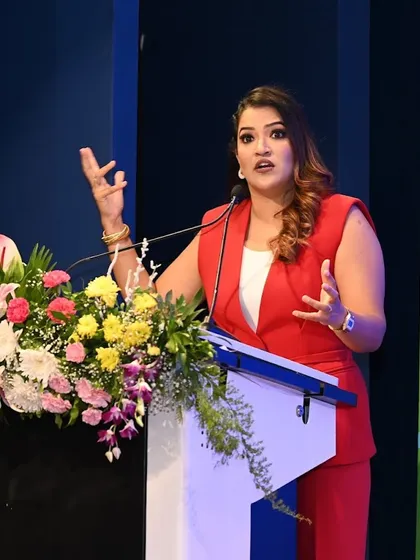 Speaking at the L&T OutThink finale. This event celebrated innovation and strategic thinking among future business leaders.