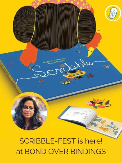 A poster for our "Scribble-Fest" with author Meghna Shirish. This event was an ode to all scribble lovers, filled with scribbling, doodling, and a magical color-fest inspired by her book.