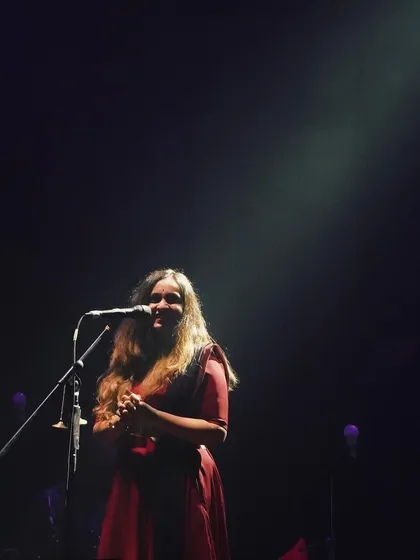 A spotlight moment during the 'Vari' album release concert. In these moments, it feels like it's just me, the microphone, and the music flowing through.