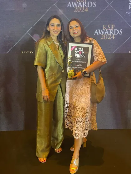 Posing with Mansi Zaveri, founder of Kidsstoppress. Thank you for this incredible honor and for recognizing my passion for family photography.