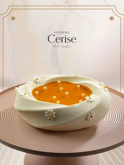 This daisy adorned entremet is one of my seasonal mango creations. It is a perfect example of how a dessert can create its own occasion, especially for last minute Rakhi gifting.