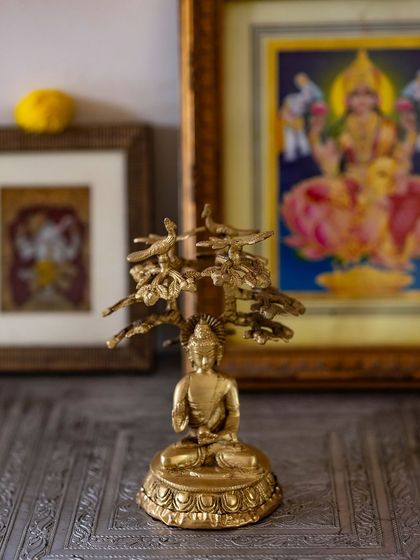 A dear friend gifted me this beautiful idol of Lord Buddha under the Bodhi Tree, the place of his enlightenment. It is a precious addition to my home, a reminder of the path of peace and calmness that the Buddha's teachings illuminate for all of us.