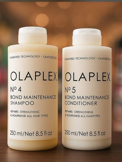 The perfect pair for daily maintenance. Olaplex No.4 Bond Maintenance Shampoo and No.5 Bond Maintenance Conditioner repair and protect hair from everyday stresses, leaving it healthier with each use.