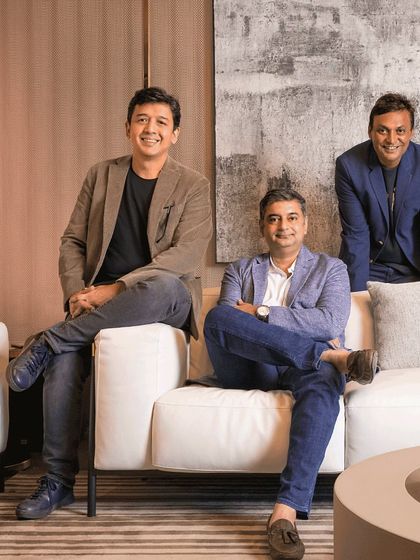 A photo of our firm's partners featured in Architectural Digest India. We are proud to be showcased in such a respected design journal.