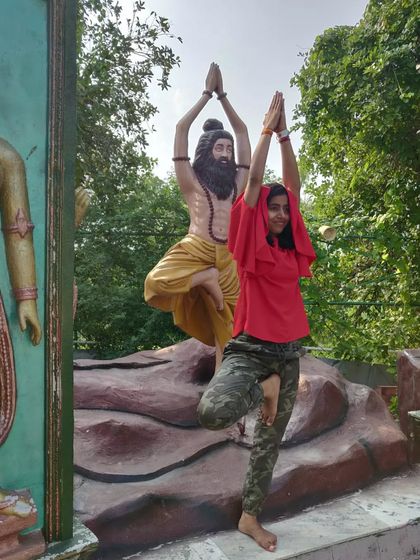 Another variation of Tree Pose. There are so many ways to express the same asana, just like there are many paths to the same goal.