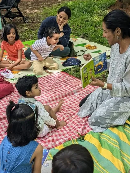 A wonderful collection of photos from our 'Belonging' session, featuring 'Giraffes Can't Dance'. You can see the children's expressive faces as they connect with Gerald the giraffe's journey.