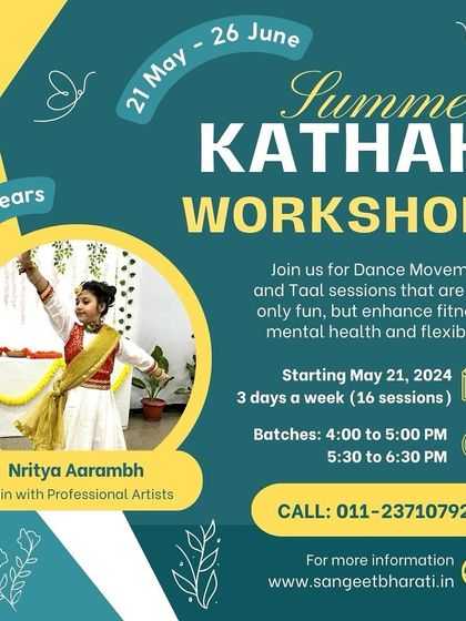 We offer focused Kathak training with professional artists to help bring out the performer in every child. Our summer workshops are structured to teach the basics of dance movement and Taal, enhancing flexibility and mental health.