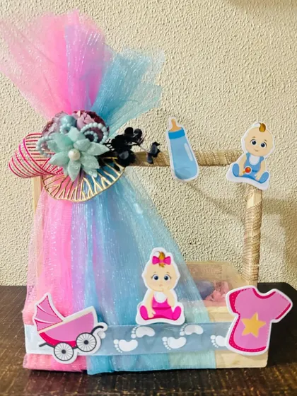 Welcoming a new baby is a joyous occasion. This beautifully decorated baby shower hamper is a perfect gift, filled with my gentle, organic handmade soaps for the little one.