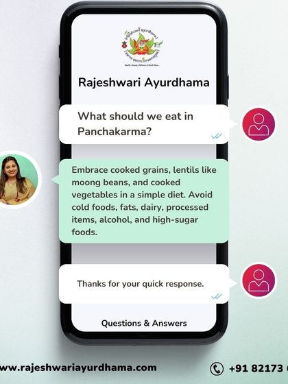 During Panchakarma, your diet should be simple and easy to digest. We recommend cooked grains, lentils like moong beans, and cooked vegetables while avoiding fats, dairy, and high-sugar foods.