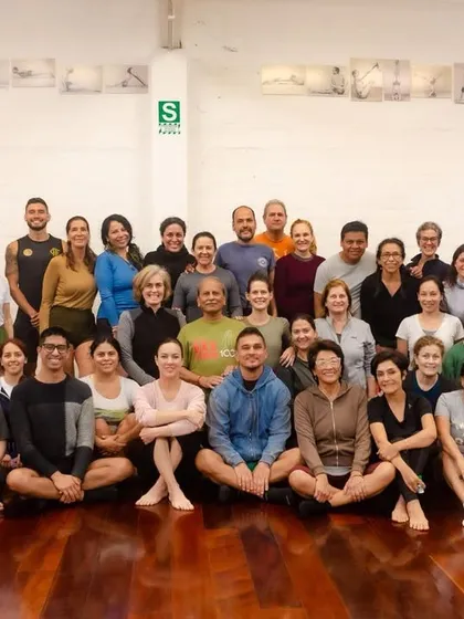 A wonderful group of students from a workshop at the Iyengar Yoga Center in Lima, Peru. It is a blessing to share this practice with sincere practitioners across the globe.