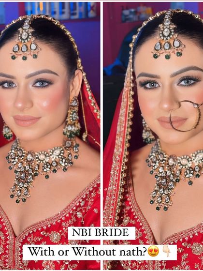 To nath, or not to nath? This side-by-side shows how a single piece of jewelry can transform a bridal look. I help my brides make these small but impactful decisions.