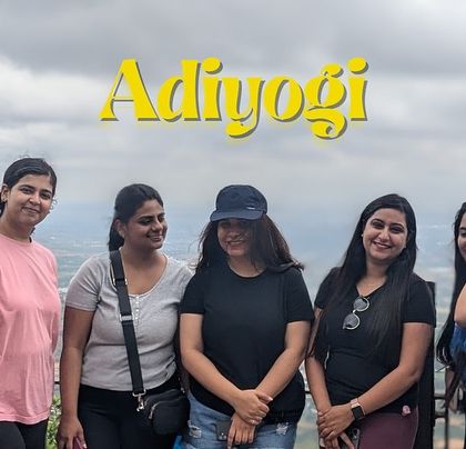 A group of women travelers on our Adiyogi day trip, enjoying the spiritual and serene atmosphere.