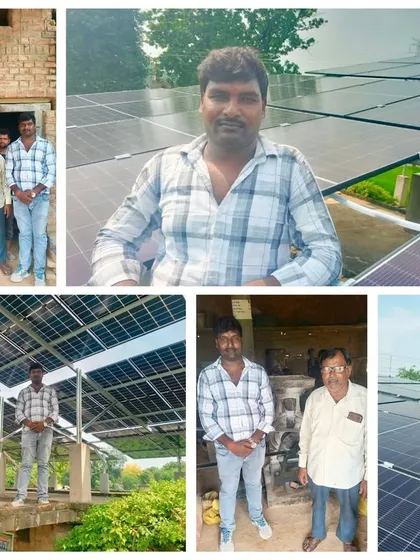 Here is a collage from a successful 20kW solar power system installation in Prayagraj, Uttar Pradesh. This project brought reliable electricity to a rural community, ending the problems of power cuts and high bills for local businesses and homes.