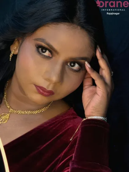 A classic pose that captures the sultry and confident vibe of this Bollywood-inspired look.