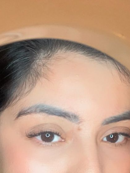 A full view of the natural lashes with a light cat eye wing. It’s the perfect way to get a winged liner effect without any makeup.