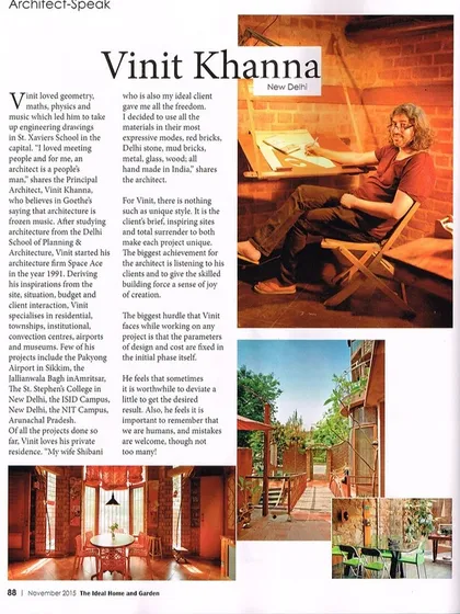 A feature on my work and philosophy in Ideal Home and Garden magazine. It’s important for me to not just build, but to also share the 'why' behind my process. I see architecture as a people-centric art, and this article captures my thoughts on material honesty and client collaboration.