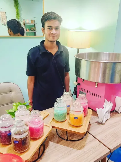 Candy floss anyone? Our staff is ready to serve up fresh, colorful cotton candy to all the guests.