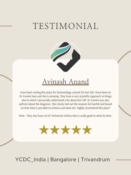 This patient appreciated the scientific and upfront approach to diagnosing his hair fall. I believe in clearly explaining the reasons for hair loss and setting realistic expectations.