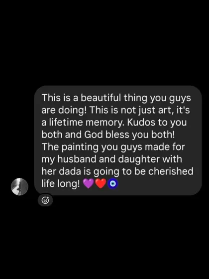 "This is not just art, it's a lifetime memory." Reading messages like this from our clients means the world to us. It reminds us that every custom portrait we paint becomes a cherished part of a family's story.
