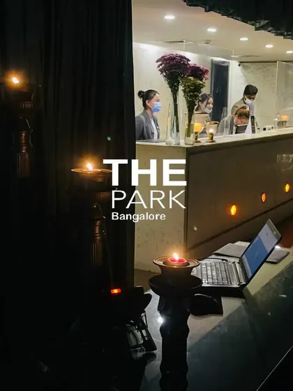 Our front desk area, lit by the warm glow of candles during Earth Hour. We are committed to participating in important global initiatives.