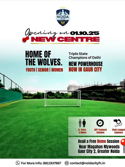 The Wolves are coming to Gaur City. Our new center, opening soon, will offer training for youth, senior, and women's teams, all led by AIFF licensed coaches with a focus on state league exposure.