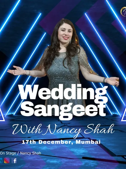 A poster for a wedding Sangeet I hosted in Mumbai. A grand Indian wedding is a beautiful tapestry of traditions, and I am grateful to be a part of it.