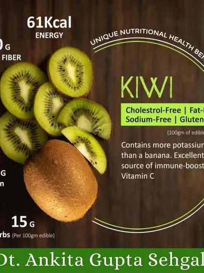Did you know kiwi contains more potassium than a banana? This fruit is cholesterol-free, fat-free, and an excellent source of immune-boosting Vitamin C, making it a great addition to your diet.
