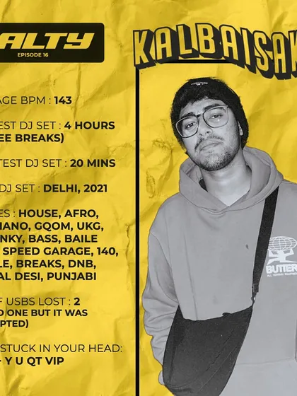 My 'Salty' trading card. A fun promo piece with some stats about my DJing, from my longest set to the song stuck in my head.