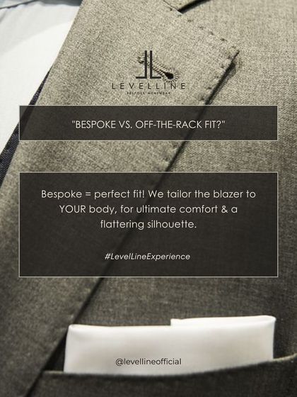 Bespoke vs. Off-the-Rack Fit? Bespoke means a perfect fit. We tailor the garment to your body for ultimate comfort and a flattering silhouette.