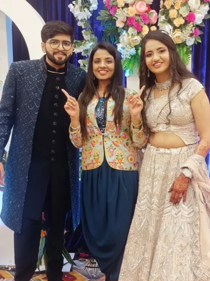 A photo with the happy couple, marking the success of their beautiful engagement ceremony.