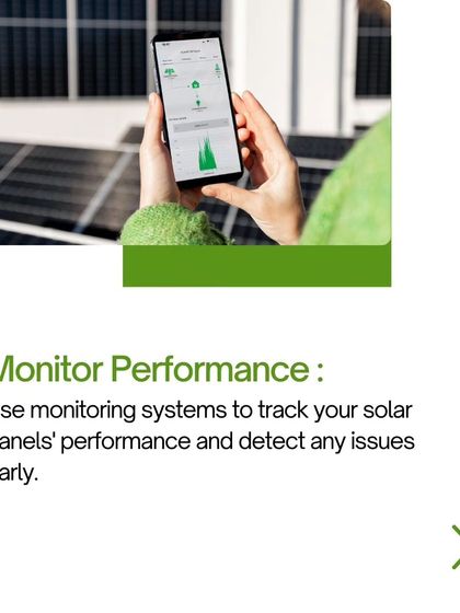 Tip 3 for solar maintenance: Monitor performance. Use a monitoring app to track your system's output and detect any issues early.