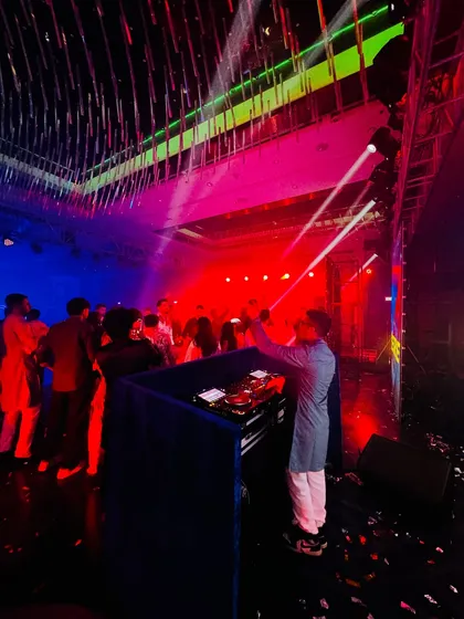 Bringing a club-level lighting and sound experience to a wedding reception. The right production transforms a ballroom into an epic party.