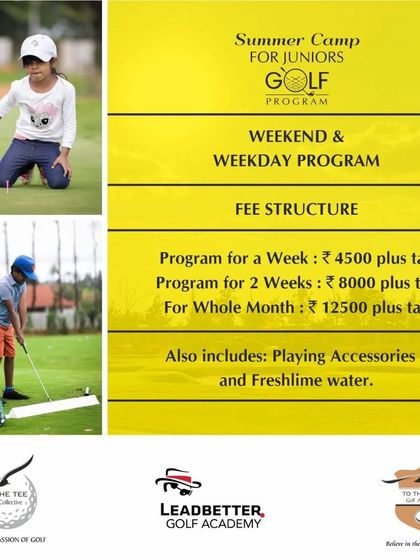Our junior golf program offers various durations to fit your schedule. We provide all accessories and refreshments, so your child can just focus on the game.