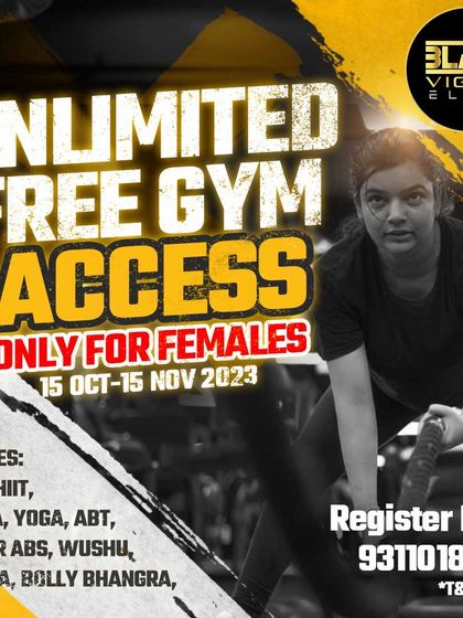 We're offering unlimited free gym access exclusively for females for one month. This includes all our classes like MMA, HIIT, Zumba, and Yoga.