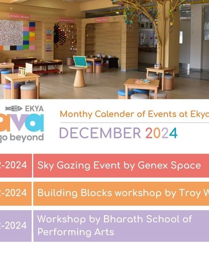 My December calendar of events, featuring a Sky Gazing night, a Building Blocks workshop, and a Performing Arts extravaganza. I partner with experts to bring unique and engaging experiences to our community.