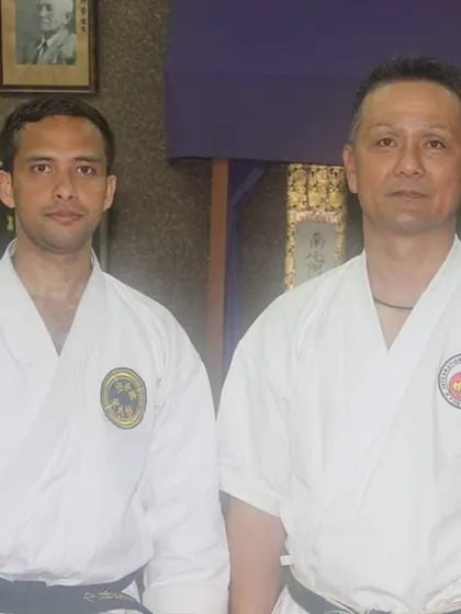 With Kenei Sensei in Okinawa. The opportunity to train with and learn from other senior instructors in the home of karate is essential to my own growth as a teacher.