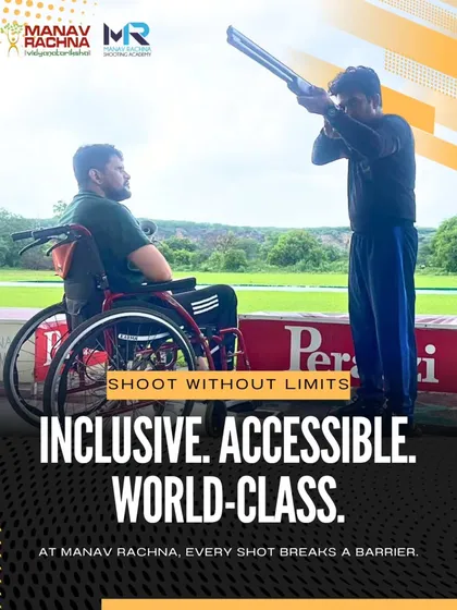 An athlete receives instruction at our world-class outdoor shotgun range, showcasing the inclusive and accessible nature of our facilities. I ensure every part of the academy, from equipment to coaching, is designed to help shooters break barriers.