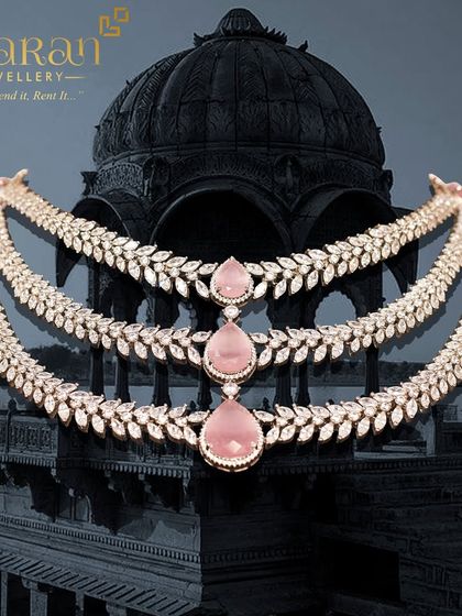 Another view of this pretty pink necklace, ideal for a daytime event.