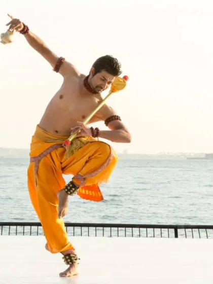 Performing Mayurbhanj Chhau with the Statue of Liberty in the background during a visit to New York. It is my mission to place Indian cultural heritage on the global map.