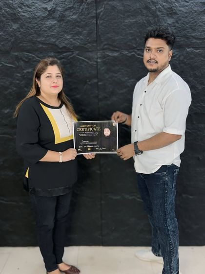 Celebrating another successful student. She has mastered everything from basic to advanced hairstyling and is now a certified professional.