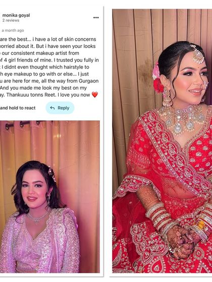 "I have seen your looks as you are our consistent makeup artist of 4 girl friends of mine." This is the highest compliment. Thank you, Monika, for trusting me completely for your destination wedding in Jaipur.