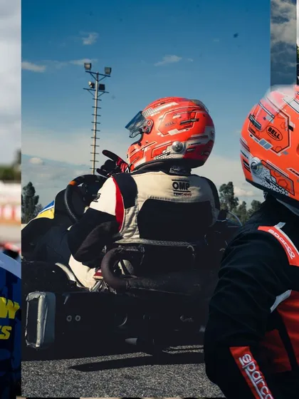 A collage of our drivers and team gear.