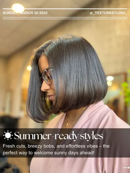 Summer-ready styles are here. This fresh, breezy bob is the perfect way to welcome sunny days. It's chic, lightweight, and effortlessly cool.