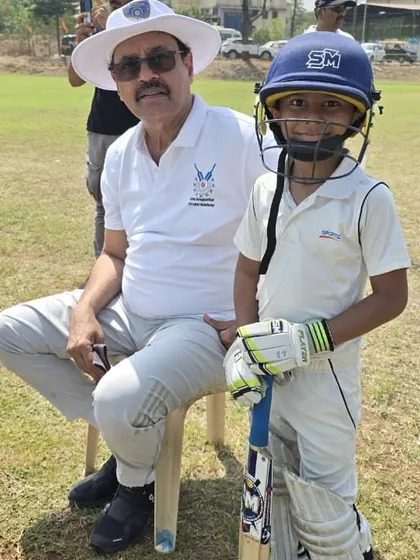 A moment with a young, fully-kitted batsman at the trials. It is this passion at a young age that we aim to nurture.
