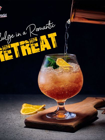 Indulge in a romantic retreat. This image promises that our cocktails and ambiance can create the perfect setting for love and unforgettable moments.