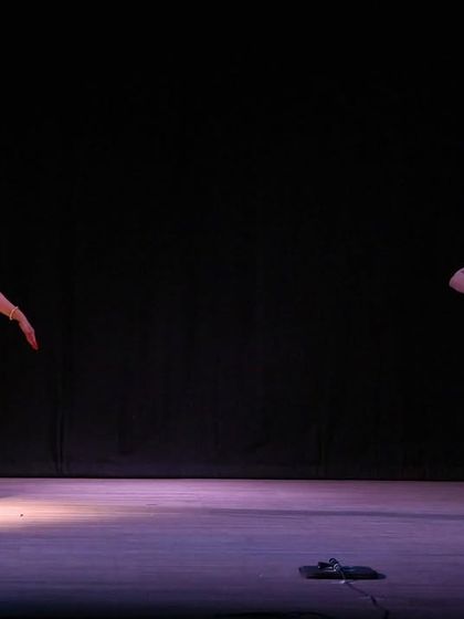 A moment from a duet performance with my Guru. The Guru-Shishya relationship is sacred in classical dance, and sharing the stage with her is always a profound experience of learning and artistic exchange.